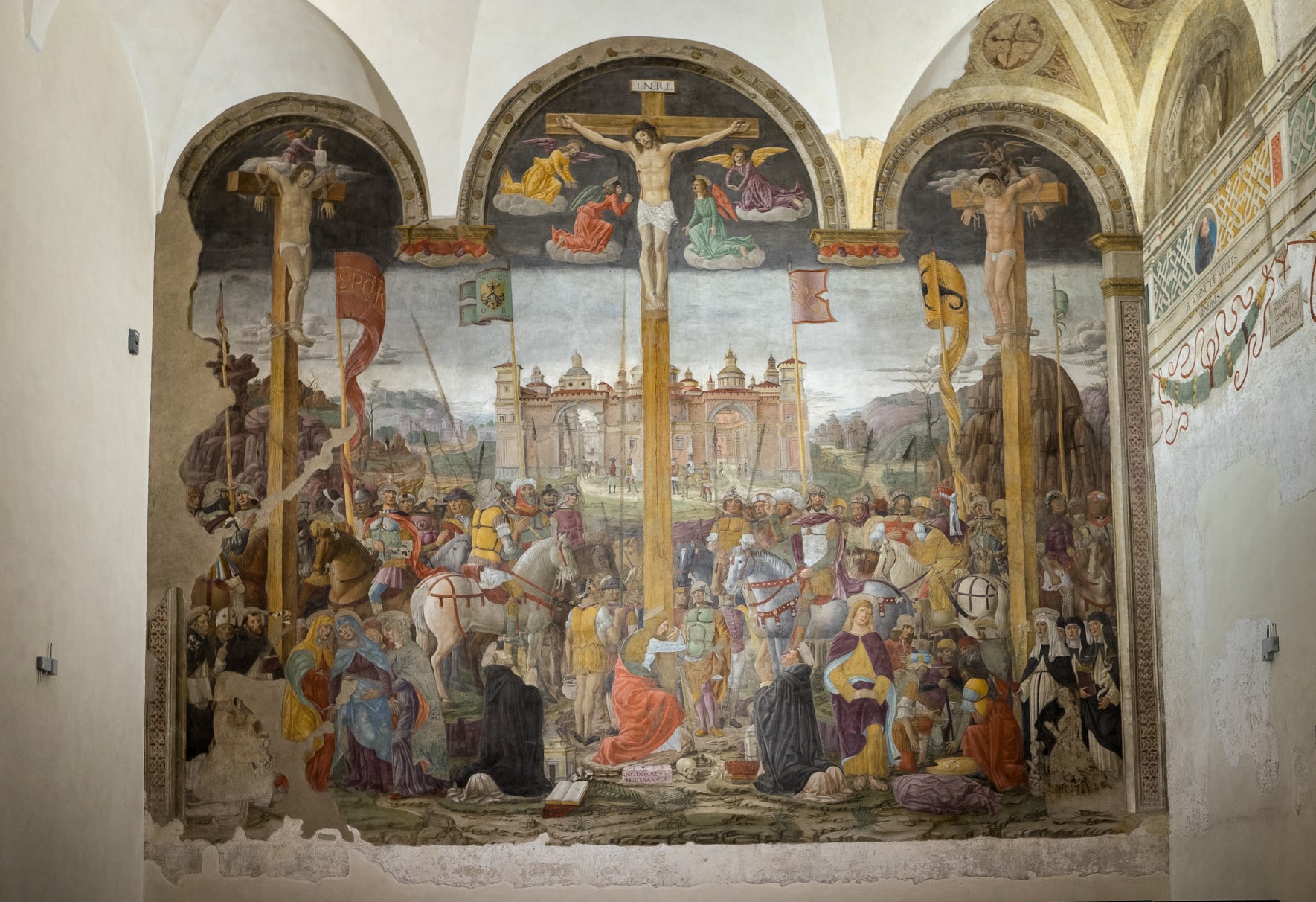 Crucifixion opposite Leonardos Last Supper in the refectory of the Convent of Santa Maria delle Grazie.2