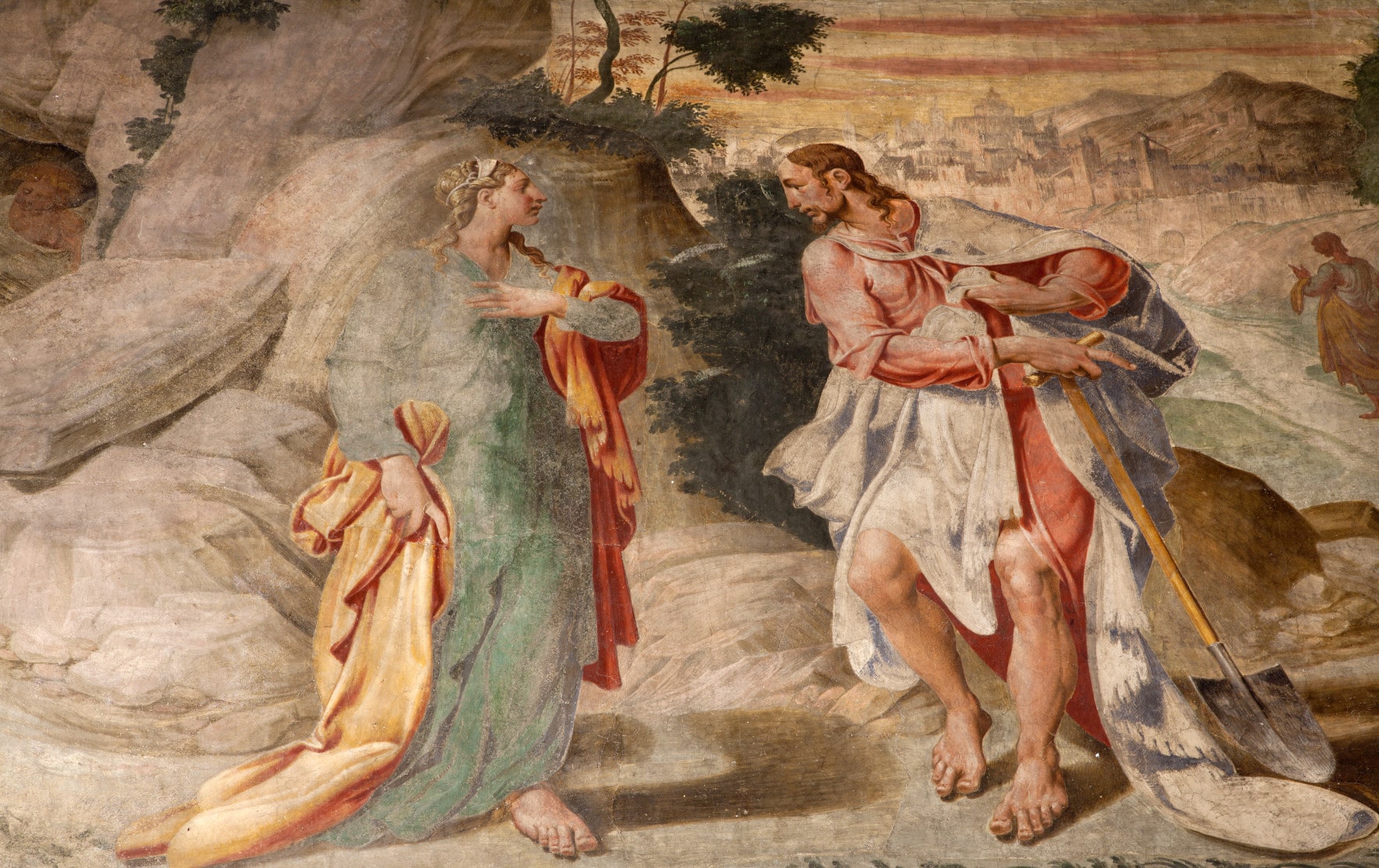 Milan - fresco from church Santa Maria delle Grazie - apparition of Jesus to Mary of Magdalene