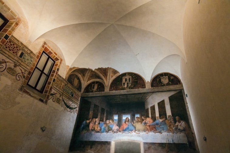 The Last Supper by Leonardo da Vinci in the refectory of the Convent of Santa Maria delle Grazie
