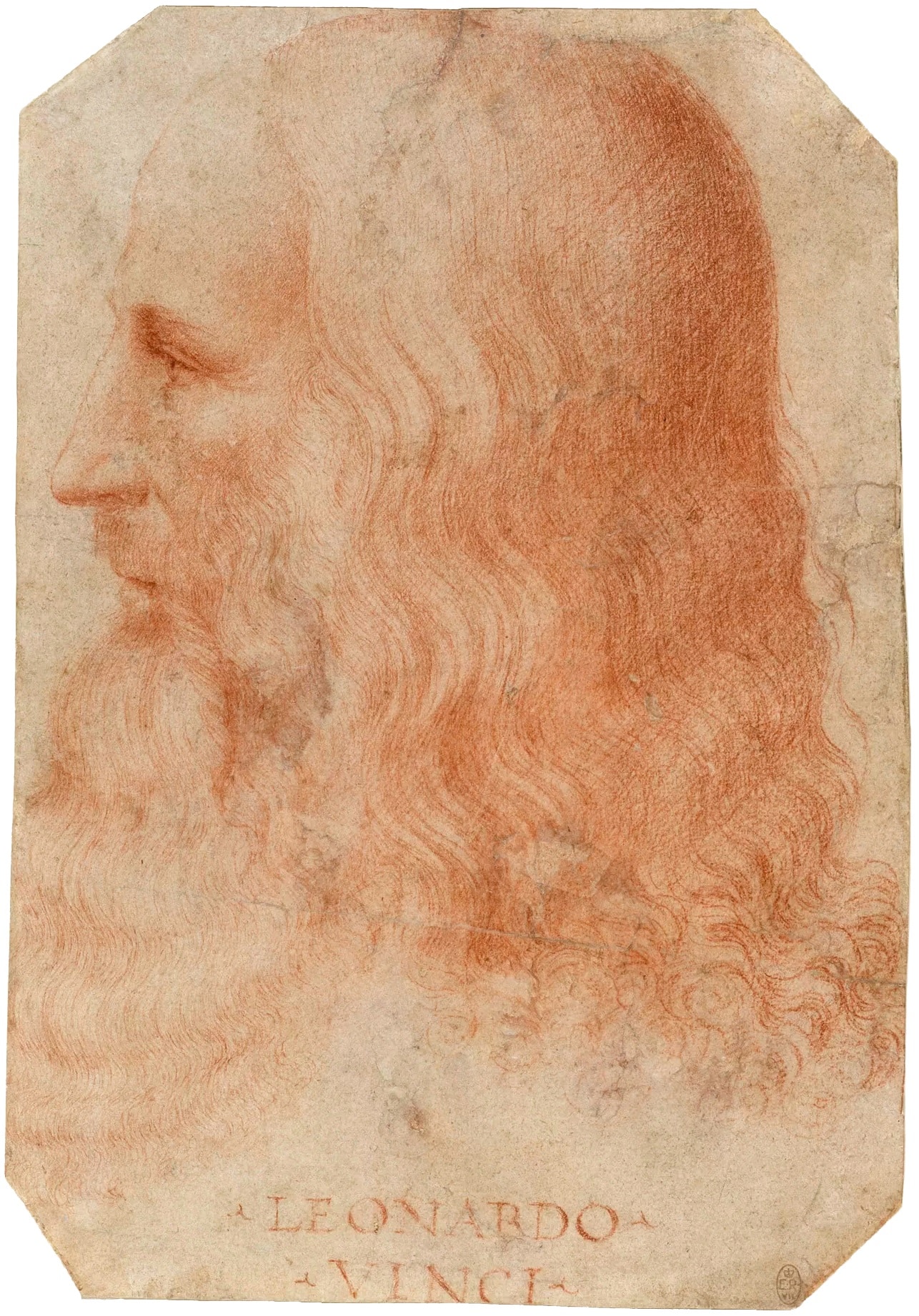 Portrait of Leonardo da Vinci. Attributed to Francesco Melzi (–1570)