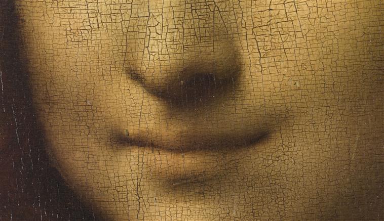 Mona Lisa, detail, smile