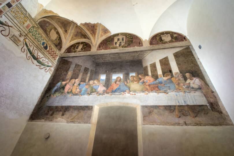 The Last Supper in the refectory of the Convent of Santa Maria delle Grazie.