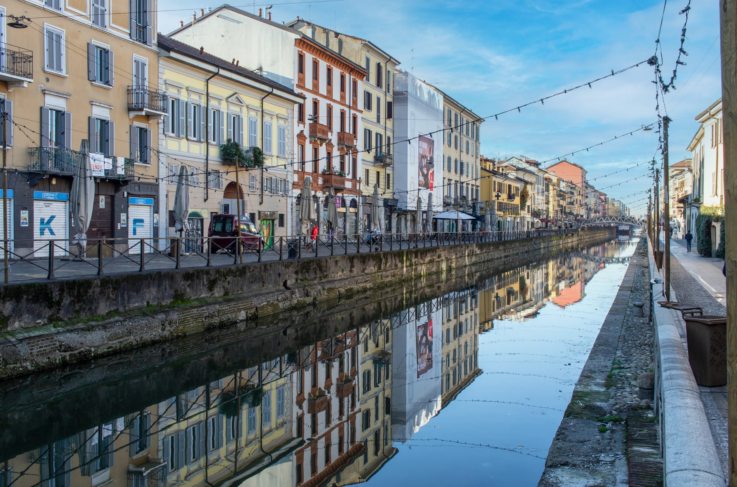 The Navigli canals system, Milan. Italy