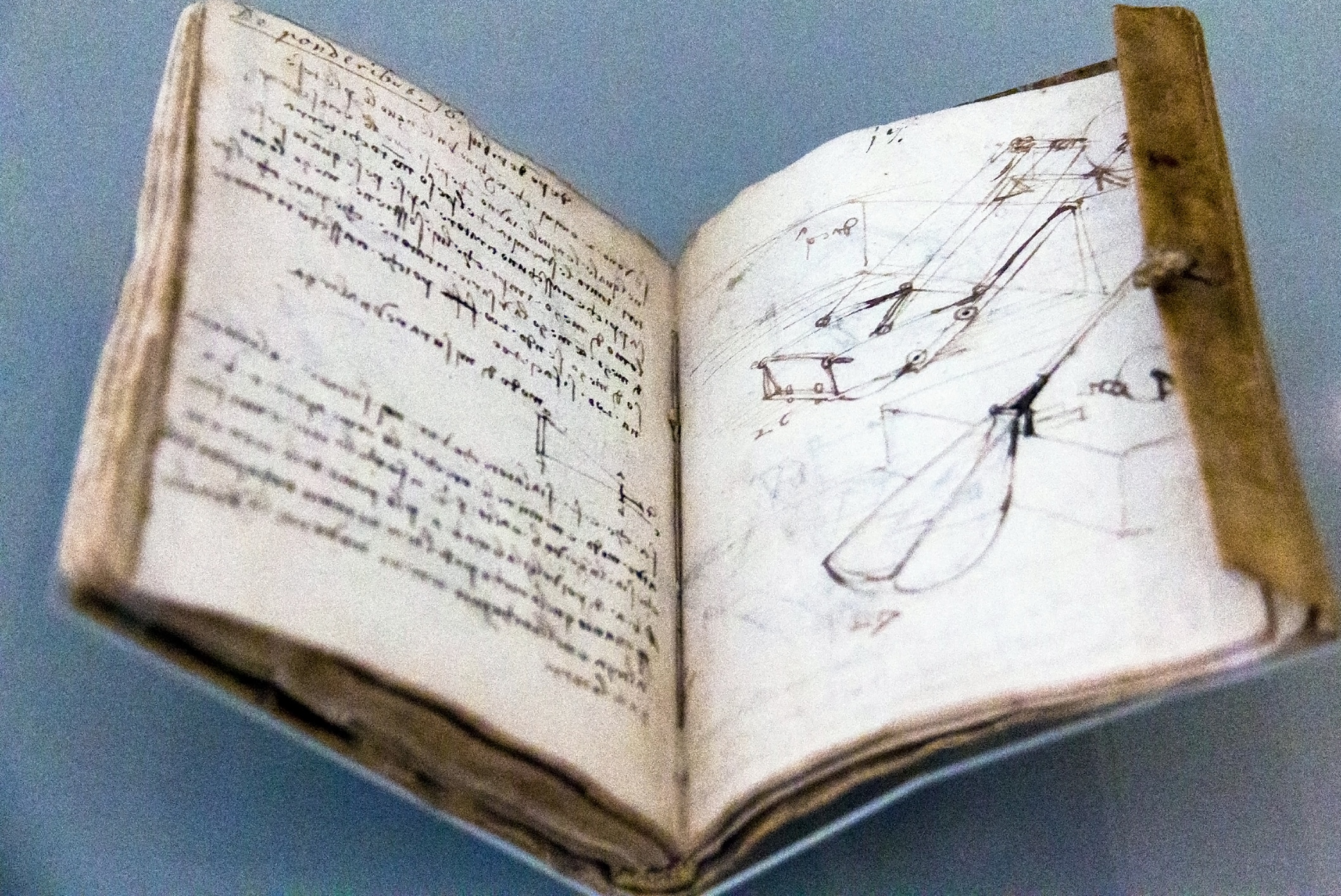 Leonardo’s notebook, Codex Forster, manuscript pages